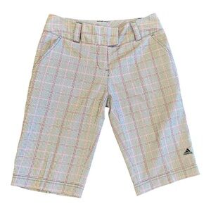 Adidas Women's Checkered Bermudas - Gray and Pink